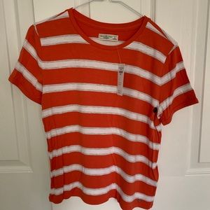 New Abercrombie & Fitch Orange Striped Shirt